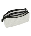 Bolso escolar portatodo safta triple cremallera kappa grey knit 120x220x30 mm