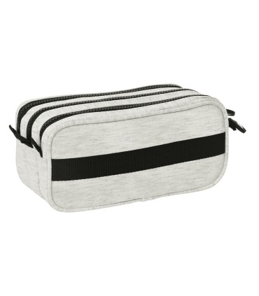 Bolso escolar portatodo safta triple cremallera kappa grey knit 100x215x80 mm