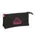 Bolso escolar portatodo safta triple cremallera kappa black and pink 120x220x30 mm