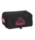 Bolso escolar portatodo safta triple cremallera kappa black and pink 100x215x80 mm