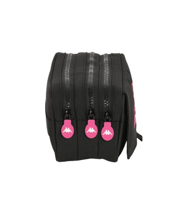 Bolso escolar portatodo safta triple cremallera kappa black and pink 100x215x80 mm