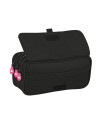 Bolso escolar portatodo safta triple cremallera kappa black and pink 100x215x80 mm