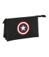 Bolso escolar safta portatodo capitan america teen triple 220x30x120 mm