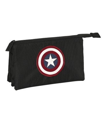 Bolso escolar safta portatodo capitan america teen triple 220x30x120 mm