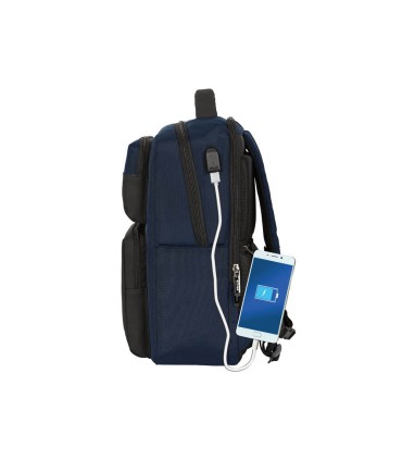 Cartera escolar safta business black blue grey mochila 2 bolsillos portatil 156usb 310x130x440 mm