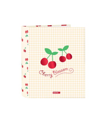 Carpeta carton folio 4 anillas safta lomo ancho safta cherry 270x60x330 mm