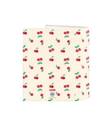 Carpeta carton folio 4 anillas safta lomo ancho safta cherry 270x60x330 mm