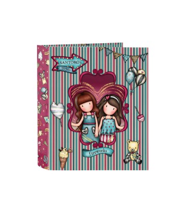 Carpeta carton folio 4 anillas safta lomo ancho gorjuss fairground 270x60x330 mm