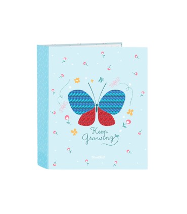 Carpeta carton folio 4 anillas safta lomo ancho blackfit8 mariposa 270x60x330 mm