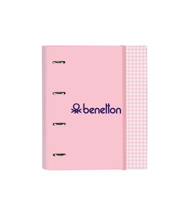 Carpeta 4 anillas safta a4 con recambio 100 hojas benetton vichy 270x35x320 mm