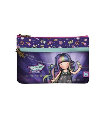 Bolso escolar safta portatodo gorjuss fairground plano con bolsillo 234x15x155 mm