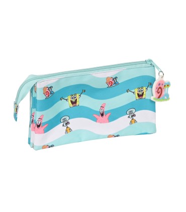 Bolso escolar safta portatodo bob esponja stay postive triple 220x30x120 mm