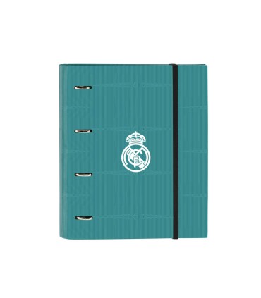 Carpeta con recambio safta din a4 tapa forrada 100 h 60 gr cuadro 5 mm 270x35x320 mm real madrid 3 equipacion