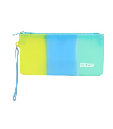 Bolso escolar safta portatodo tricolor plano silicona 210x20x105 mm