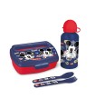 Set de botella y sandwichera + cubiertos safta escolar 210x70x180 mm mickey mouse happy smiles