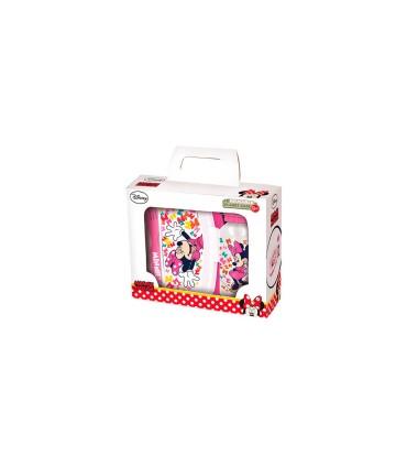 Set de botella y sandwichera cubiertos safta escolar 210x70x180 mm minnie mouse lucky