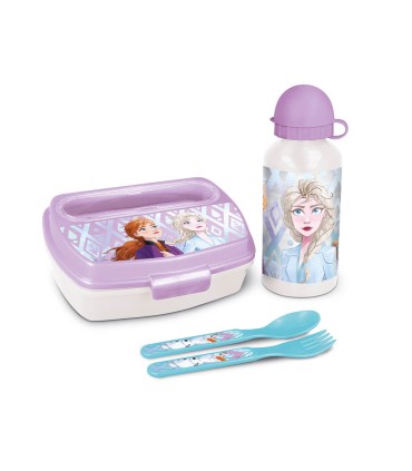 Set de botella y sandwichera cubiertos safta escolar 210x70x180 mm frozen ii one heart