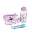 Set de botella y sandwichera + cubiertos safta escolar 210x70x180 mm frozen ii one heart