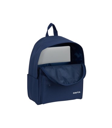 Cartera escolar safta day pack ordenador 141 basic azul marino 310x160x400 mm