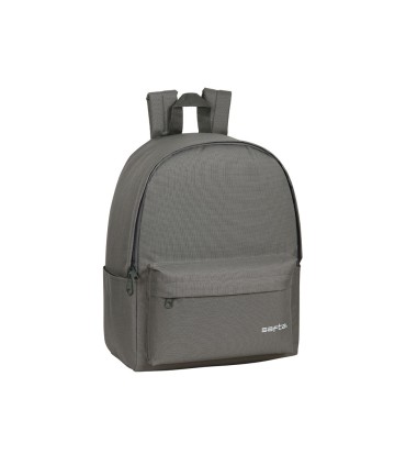 Cartera escolar safta day pack ordenador 141 basic gris 310x160x400 mm