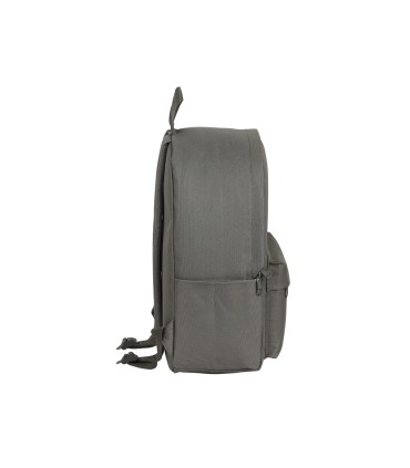 Cartera escolar safta day pack ordenador 141 basic gris 310x160x400 mm