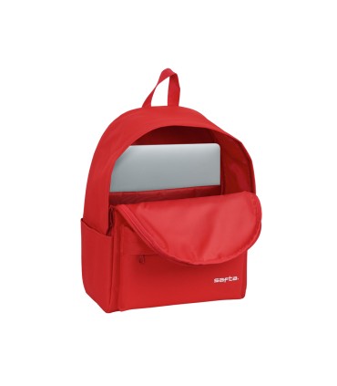 Cartera escolar safta day pack ordenador 141 basic rojo 310x160x400 mm