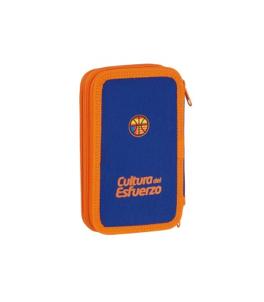 Plumier escolar safta valencia basket club doble cremallera 28 piezas 125x40x195 mm