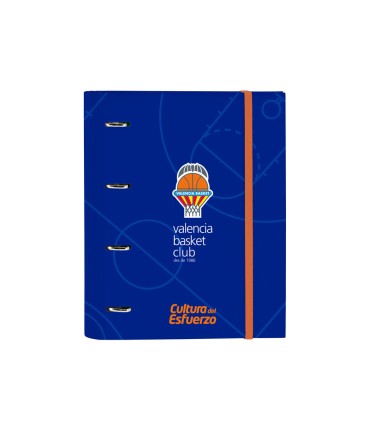 Carpeta con recambio safta din a4 tapa forrada 100 h 60 gr cuadro 5 mm valencia basket club 270x35x320 mm