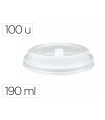 Tapa para vaso bunzl 190 ml poliestireno con orificio paquete de 100 unidades