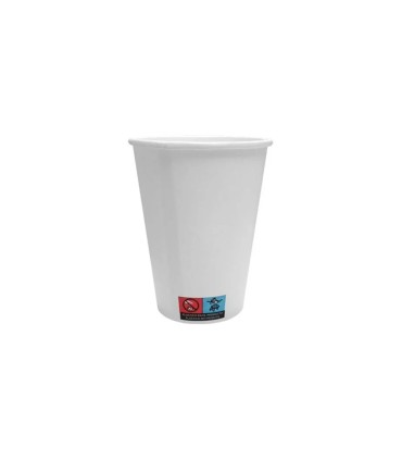 Vaso de papel blanco bunzl reciclable pefc 385 ml apto bebidas frias y calientes paquete de 50 unidades