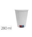 Vaso de papel blanco bunzl reciclable pefc 280 ml apto bebidas frias y calientes paquete de 50 unidades