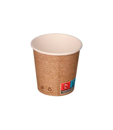 Vaso de papel kraft bunzl reciclable pefc 280 ml apto bebidas frias y calientes paquete de 50 unidades