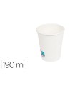 Vaso de papel blanco bunzl reciclable pefc 190 ml apto bebidas frias y calientes paquete de 50 unidades