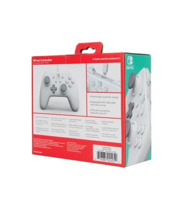 Mando power a con cable para nintendo switch blanco