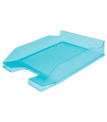 Bandeja sobremesa plastico q connect turquesa transparente 240x70x340 mm