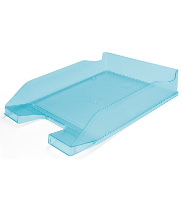 Bandeja sobremesa plastico q connect turquesa transparente 240x70x340 mm