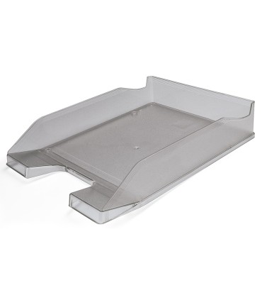 Bandeja sobremesa plastico q connect gris oscuro transparente 240x70x340 mm