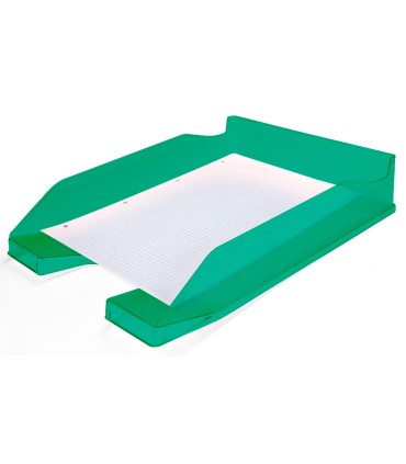 Bandeja sobremesa plastico q connect verde transparente 240x70x340 mm