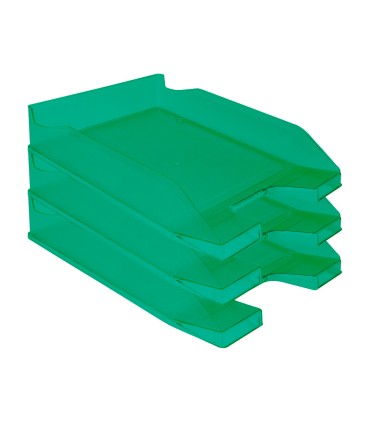 Bandeja sobremesa plastico q connect verde transparente 240x70x340 mm