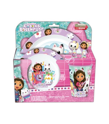 Set micro safta kids 5 piezas en estuche gabby s dollhouse party 240x245x55 mm