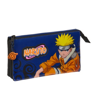 Bolso escolar portatodo safta triple naruto ninja 120x220x30 mm