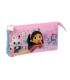 Bolso escolar portatodo safta triple gabby s dollhouse party 120x220x30 mm