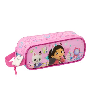 Bolso escolar portatodo safta doble gabby s dollhouse party 80x210x60 mm