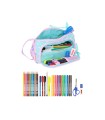 Bolso escolar portatodo safta con bolsillo desplegable lleno frozen ii cool days 110x200x85 mm