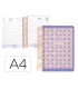 Agenda espiral liderpapel peri ssa a4 2025 dia pagina color morado papel 80 gr