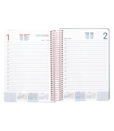 Agenda espiral liderpapel peri ssa a4 2025 dia pagina color verde papel 80 gr