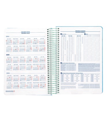 Agenda espiral liderpapel peri ssa a4 2025 dia pagina color azul papel 80 gr