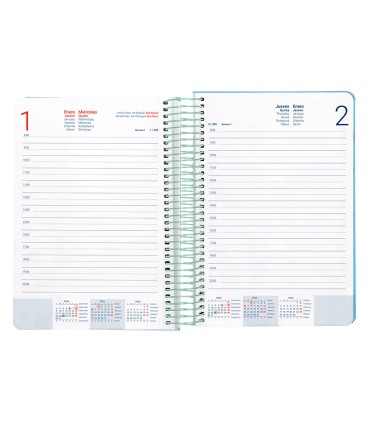 Agenda espiral liderpapel peri ssa a4 2025 dia pagina color azul papel 80 gr