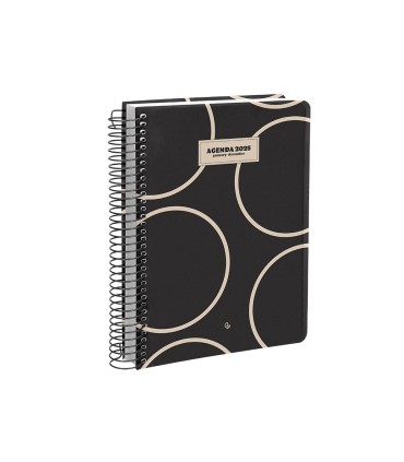 Agenda espiral liderpapel clas sic a6 2025 dia pagina blanco y negro 2 papel 70 gr