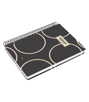 Agenda espiral liderpapel clas sic a6 2025 dia pagina blanco y negro 2 papel 70 gr